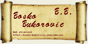 Boško Bukorović vizit kartica